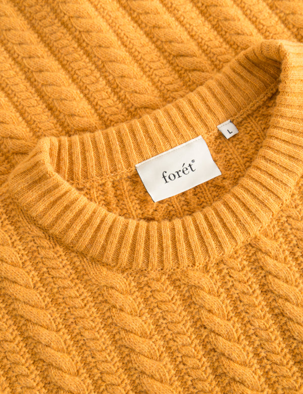 GLEN CABLE WOOL KNIT - AMBER